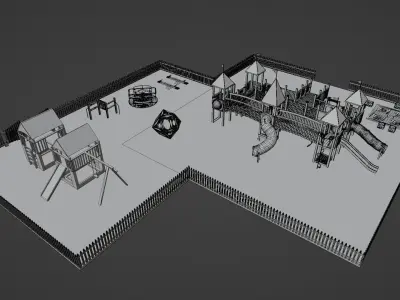 Playground Park Landscape Design 3D model