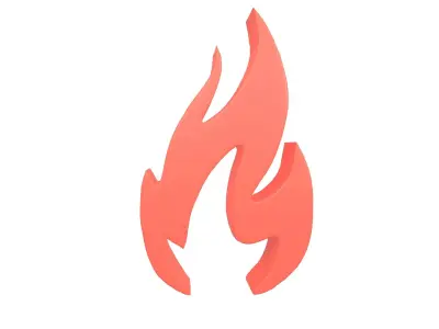Fire Symbol v3 001 Low-poly 3D model