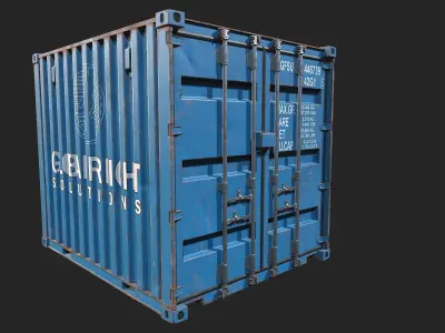 Low Poly PBR Shipping Container 10ft Low-poly 3D model