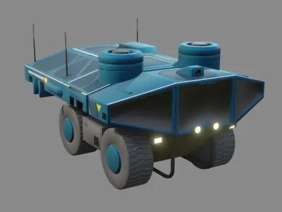 Sci-Fi Rover - Low Poly - Game Ready - PBR Low-poly 3D model