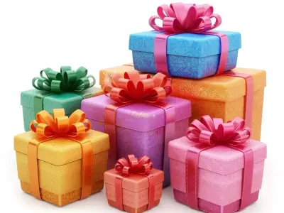 High-Quality 3D Stylized Gift Box Collection Low-poly 3D model