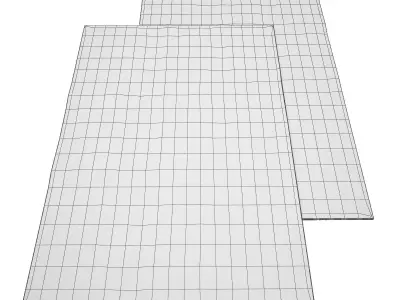 Tufted Silver Rug 3D model