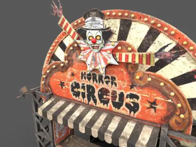Old Horror Circus Stand 3D model