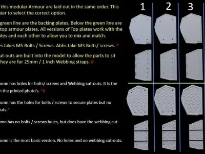 Sci fi Armour Back plates only 3D print model