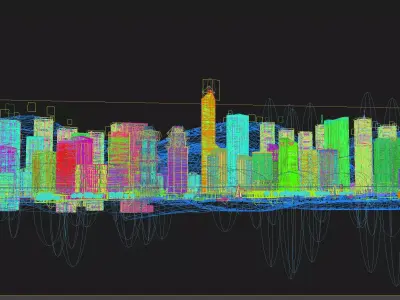 Hong Kong Night View  Hong Kong Nightscape  Victoria Harbour 3D model