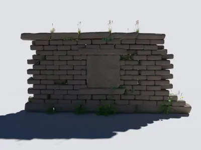 Overgrown Wall 3D model