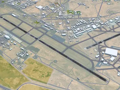 Tabuk Prince Sultan Bin Abdulaziz Airport 12km Low-poly 3D model
