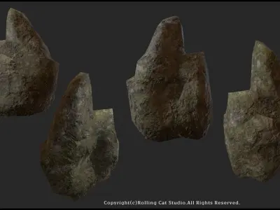 Realistic Rocks Pack A Low-poly 3D model