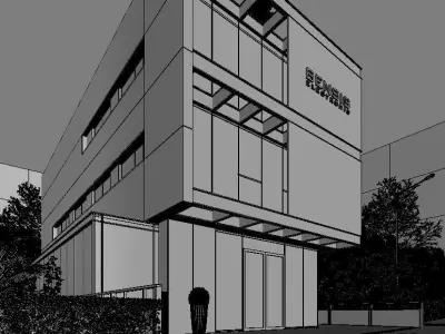 Office Building Cloudy and Sunny Full Scenes 3D model