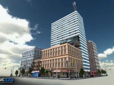 NYC Block 5 Unity Low-poly 3D model