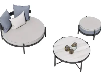 Conjunto de salon de exterior - metal 3D model