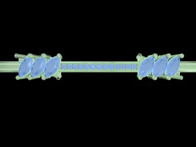 Yellow gold diamond Bangle-PBG-007 DIA 3D print model