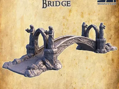 Ancient Elven Bridge Tabletop Terrain 28MM 3D print model 3D print model