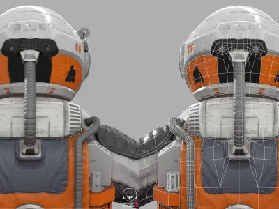 MX00 Male Space Suit V1 LITE VERSION Low-poly 3D model