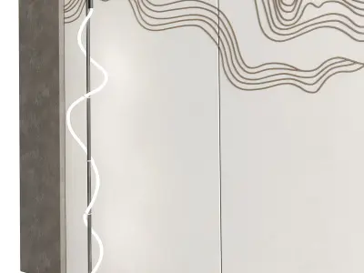 Decorativ panel wave 3 3D model