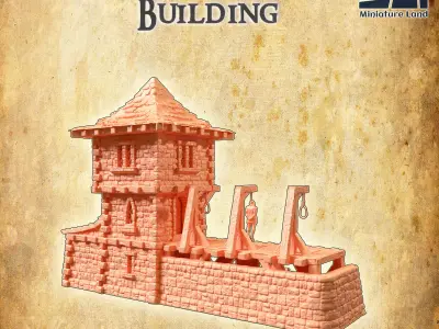 Execution Building Tabletop Terrain 28 mm 3D print model