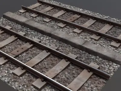 Railroad Tracks 3D model