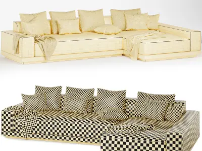 Cortona Sofa Chaise Sectional 3D model