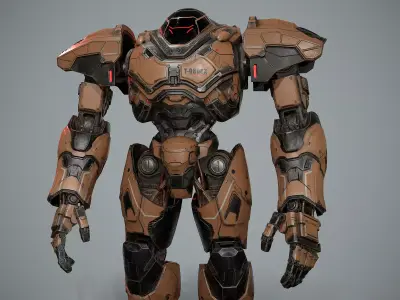 Robot Sci-fi low poly  Low-poly 3D model