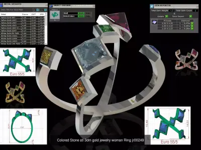 Artistic Stirrups and Cross Shape stl 3d ring Collection 3D Model Pack