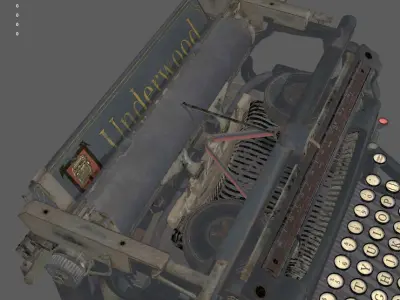 antique typewriter Low-poly 3D model