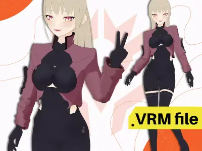 VRM FULL SCIFI SEXY BODYSUIT WARRIOR CYBER PUNK OUTFIT TIGHT 3D model