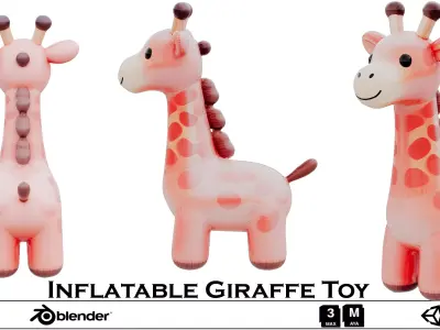 Inflatable Giraffe Toy Low-poly 3D model