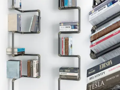 Collection of 6 bookshelves 3D model