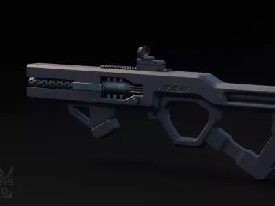 Sci-Fi Energy Gun Low-poly 3D model