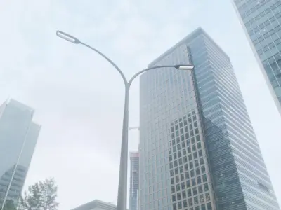 Street Light 11 version 16 10m with pole 4 Low-poly 3D model