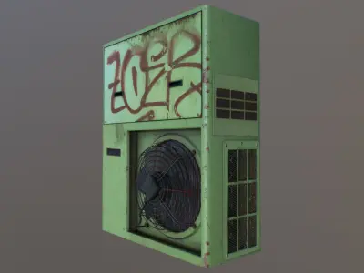 Old Dirty Air Conditioner Low-poly 3D model
