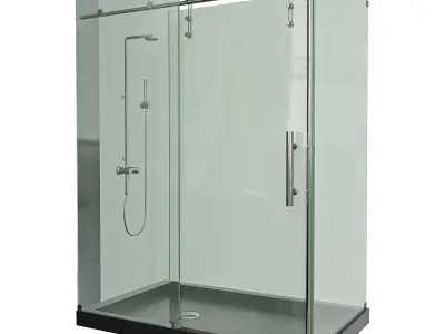 Enigma-Z shower enclosure with glass doors 3D model