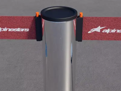 Dividing Rope Posts Low-poly 3D model