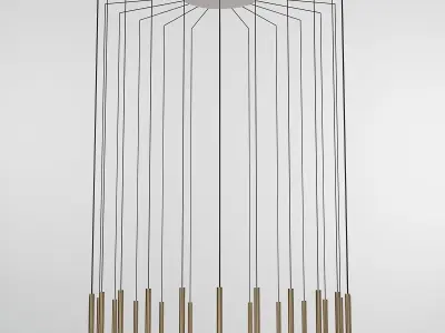 CANDLE chandelier with metal rods hanging from it 3D model
