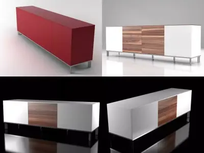 Arte four sideboards wood 3D model