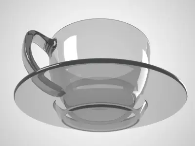 Glass Coffee Cup Light Black Color 3D model