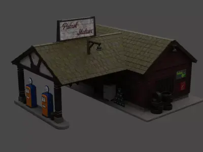 Old Gas Station 3D model