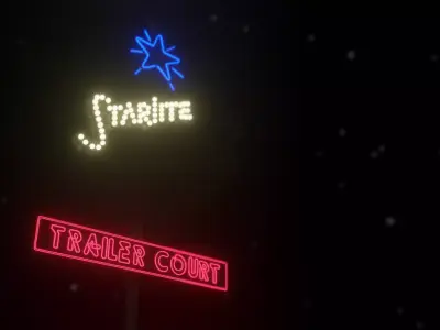 The last Starfighter Trailer Court sign post Free low-poly 3D model