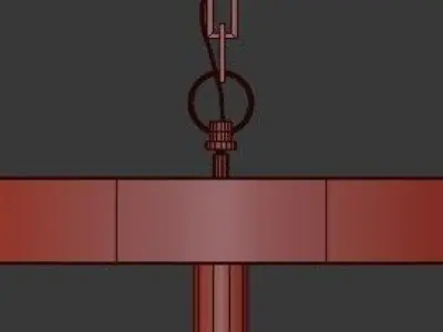 Untitled pendant light with brass finish and glass ball 3D model