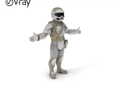 Futuristic Armored Soldier  Rigged D Model for Game Development Low-poly 3D model