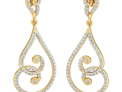 Luxe Brilliance Diamond Earrings for Ladies 3D print model