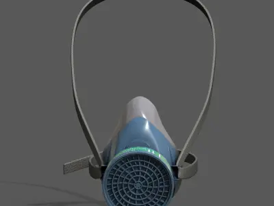 Gas mask protection isolated plastic scifi fantasy  Low-poly 3D model