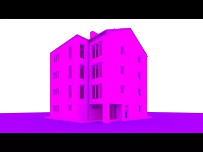 4 floor house plan 3D model