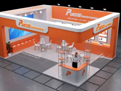 7-Modern Exhibition Booth 8x6m - 3ds Max - Corona Renderer Low-poly 3D model