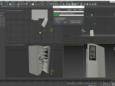 double door lg fridge 3D model