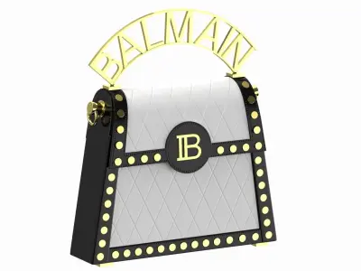 Balmain B Buzz Dynasty Small Bag Black White 3D model