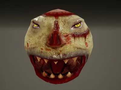 Zombie PacMan Low-poly 3D model