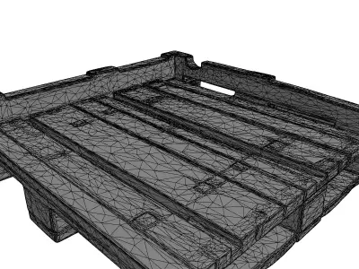 Rustic Wooden Pallet Tray Low-poly 3D model