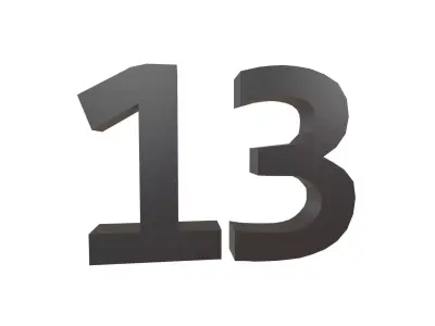 Date Number 13 v1 001 Low-poly 3D model