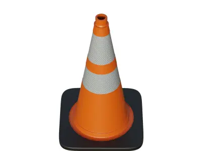 Traffic Cone Low-poly 3D model 37